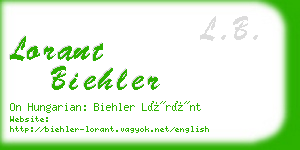 lorant biehler business card